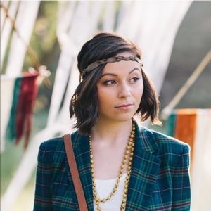 Brown Leather Headband by Parker Clay